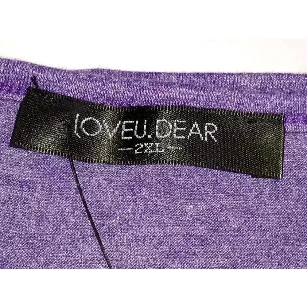 Loveu.dear Women's Pullover Purple Button Top sz 2XL - Picture 7 of 11